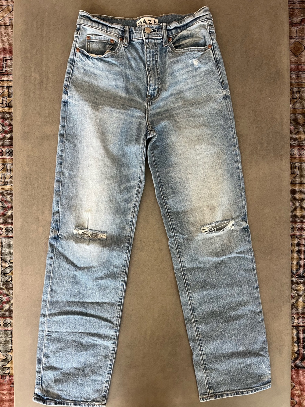 DAZE - Light Blue Distressed Women's Jeans - Size 28
